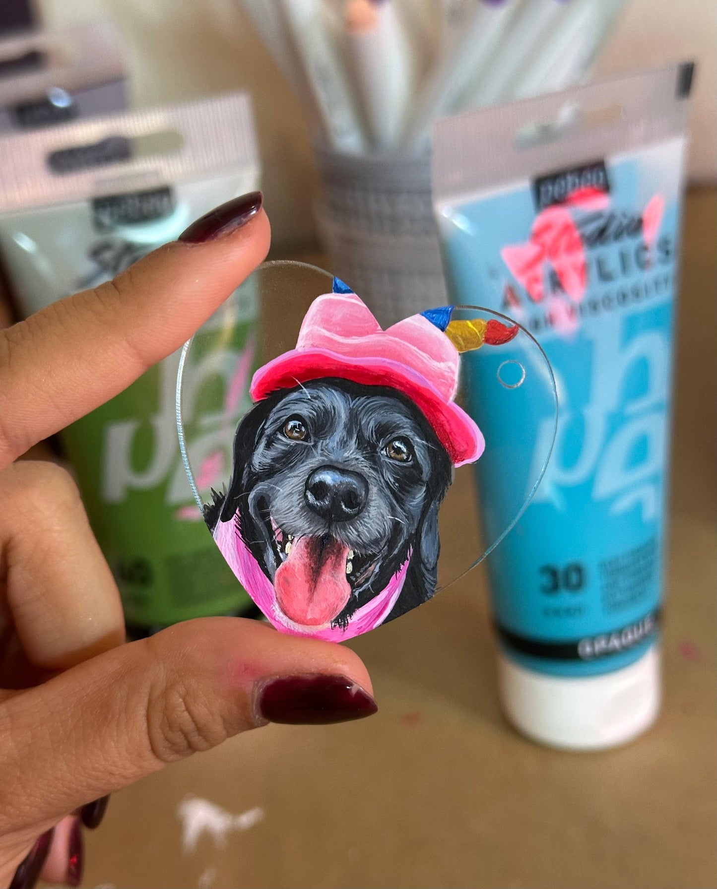 Custom Pet Portrait Keychain