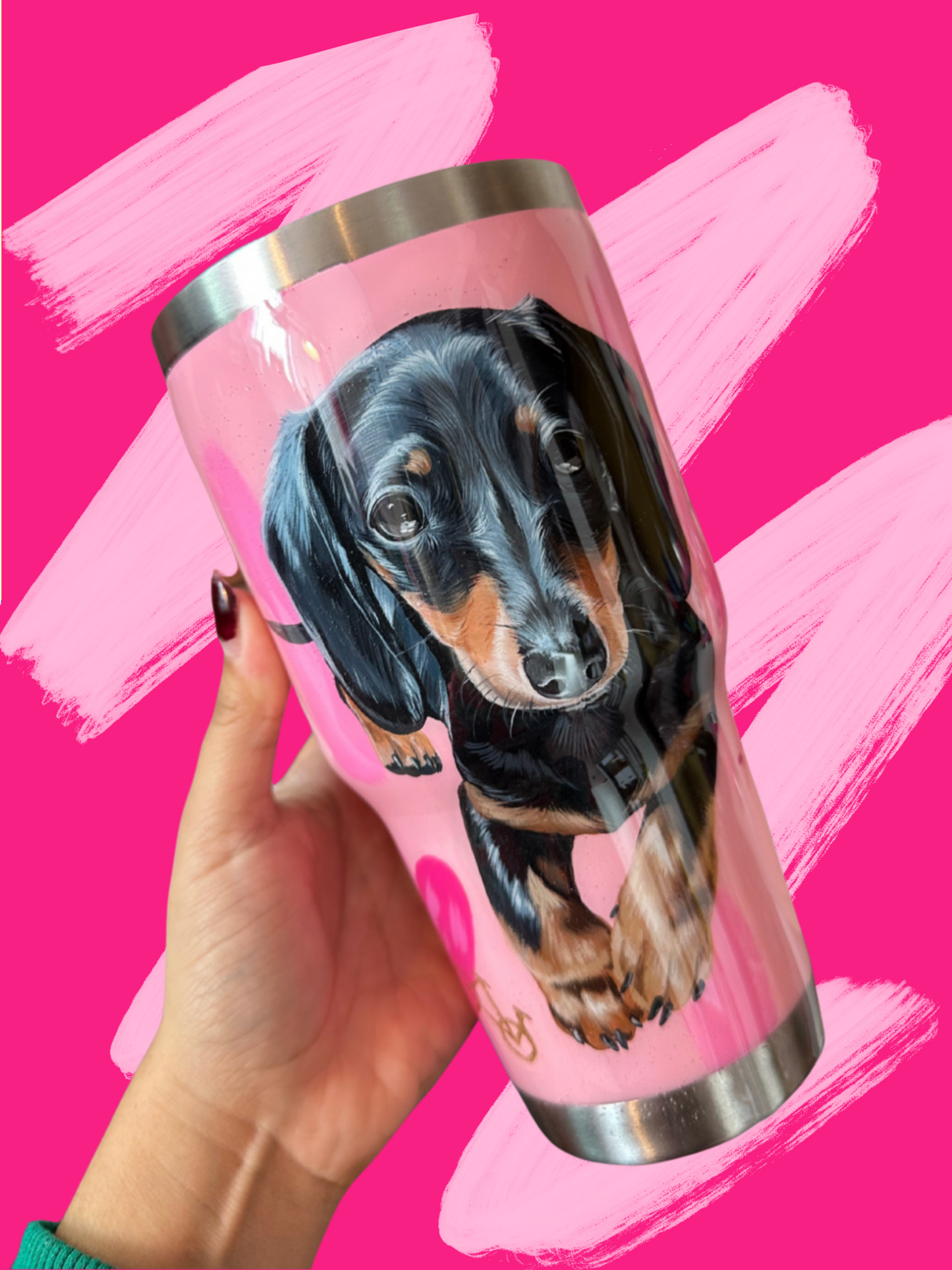 Hand-Painted Stainless Steel Tumbler - 30 oz