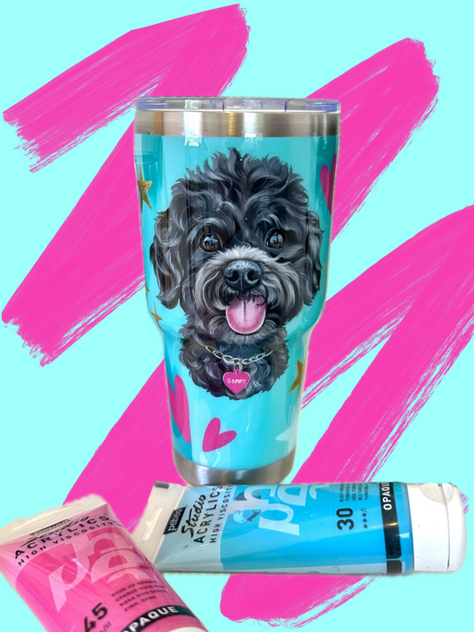 Hand-Painted Stainless Steel Tumbler - 30 oz