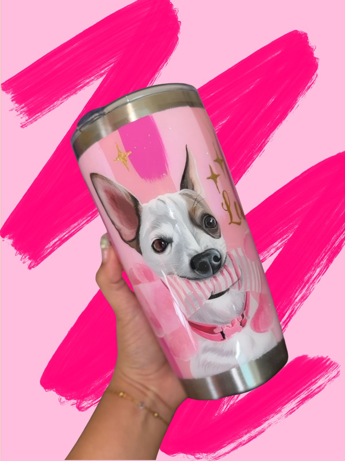 Hand-Painted Stainless Steel Tapered Tumbler - 20 oz