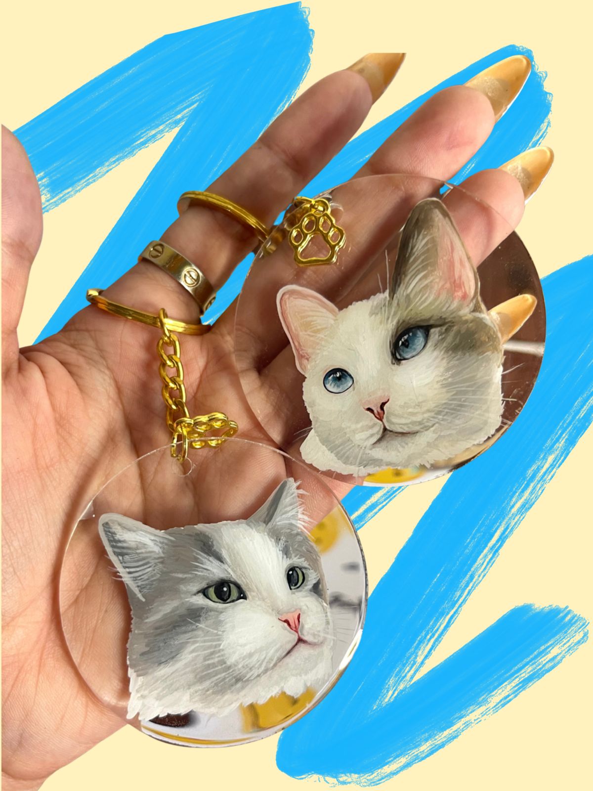 Custom Pet Portrait Keychain