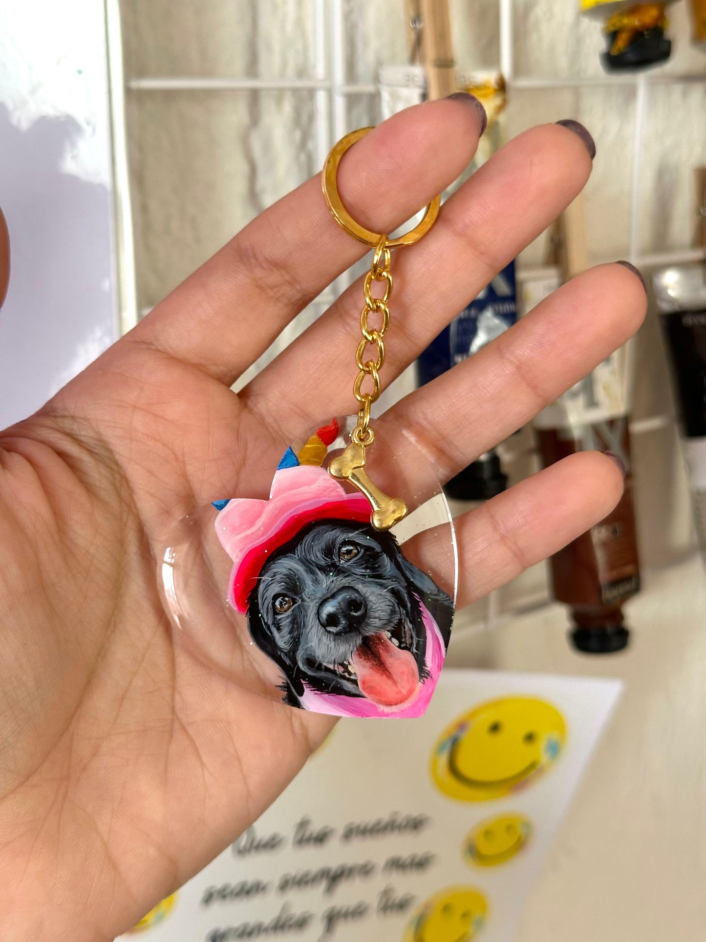 Custom Pet Portrait Keychain