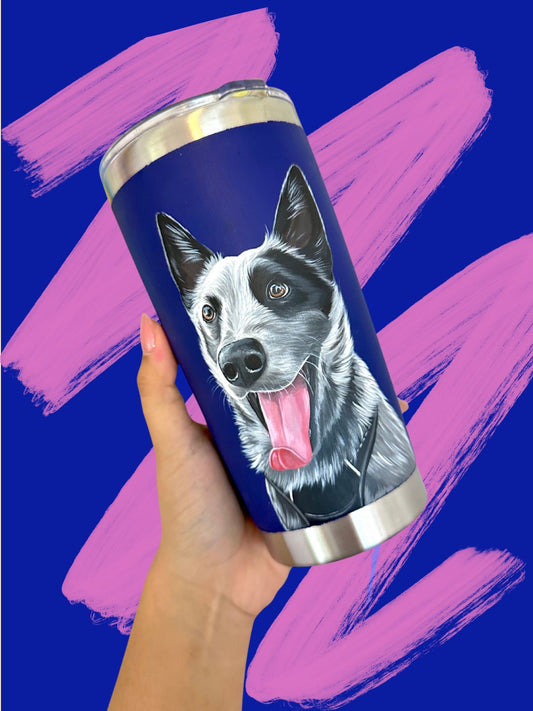 Hand-Painted Stainless Steel Tapered Tumbler - 20 oz