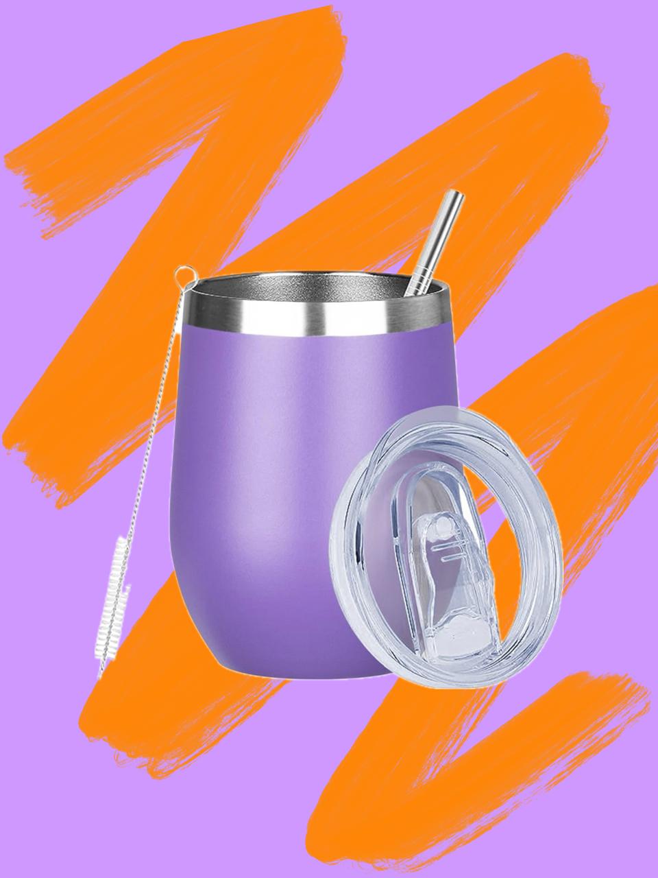 Hand-Painted Stainless Steel Cocktail Tumbler - 12 oz