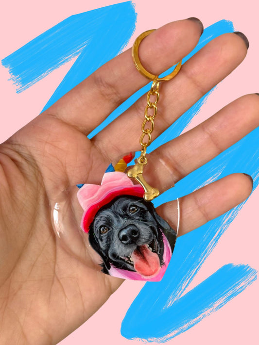 Custom Pet Portrait Keychain