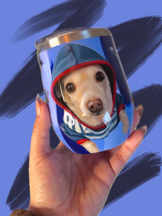 Hand Painted Stainless Steel Cocktail Tumbler - 12 oz