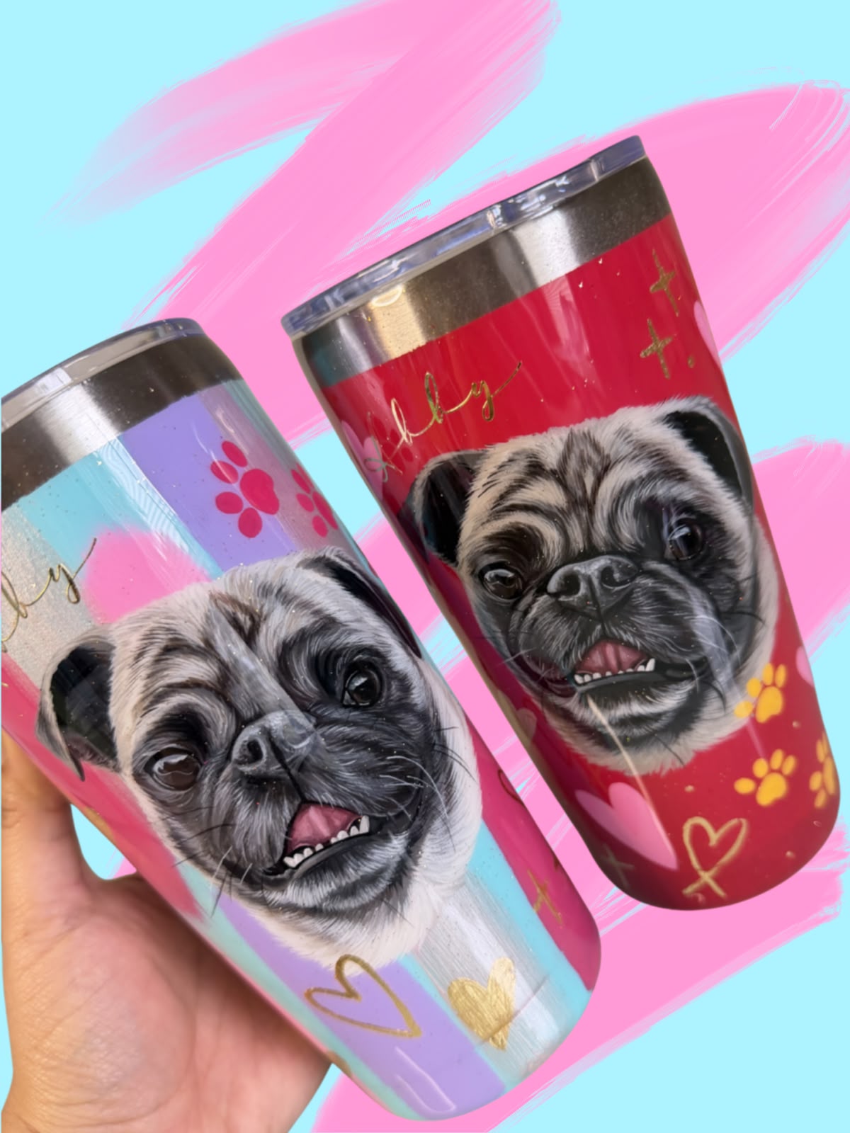 Hand Painted Stainless Steel Tapered Tumbler - 20 oz